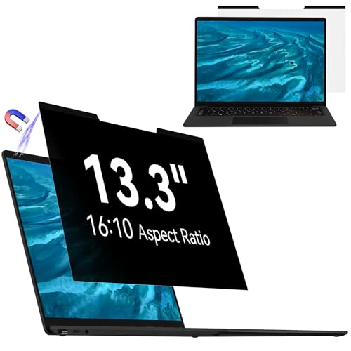 Mamol Magnetic Laptop Privacy Screen 13.3 & 13.4 inch ,16:10 Aspect Removable Anti Glare Protector Blue Light Privacy Screen Filter,Filter Shield Compatible with - size: 13.3 Inch 16:10 Aspect