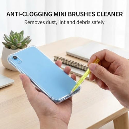 12Pcs Phone Charge Port Cleaning Tool Set Anti-Clogging Brushes Yellow | Yellow plastic mini cleaning brushes clear speaker ports and camera lenses safely for tech maintenance. - color: 12PCS- Yellow Cleaning Tools