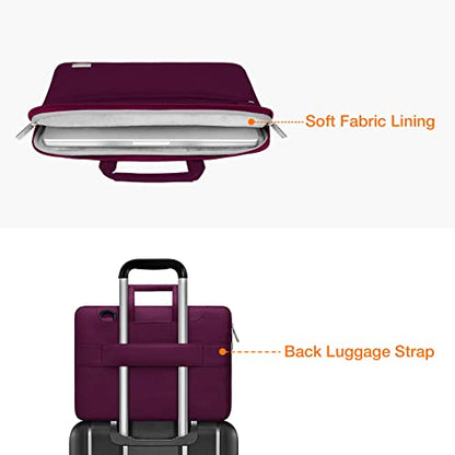 MOSISO Laptop Shoulder Bag, 13.3 inch Laptop Bags | Compatible with MacBook Neo 13/Air, HP Dell ASUS, 13-14 inch Computer Bags Polyester Sleeve Bag with Trolley Sleeve, Burgundy