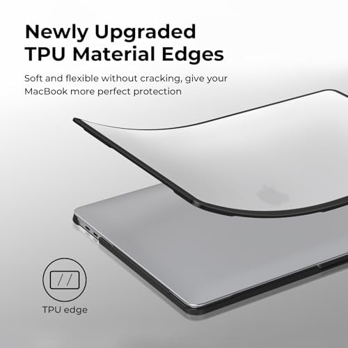 BlueSwan Anti-Cracking Case for MacBook Pro 13 inch M2 M1 2022-2016 | Anti-Scratch Protective Hard Case, Soft TPU Bumper, Drop Protection, Sturdy and Durable, Business & Travel, Frosted Clear - color: Frosted Clear, size: Pro 13-inch (2022-2016)