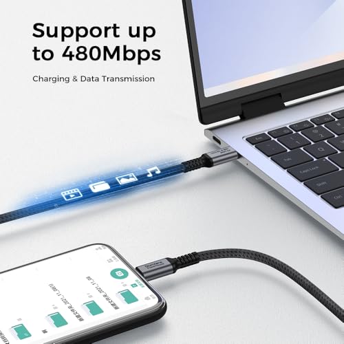 Power Thread USB C to USB C Cable 240W | USB-if Certified | PD 3.1 Fast Charging Cable | E-Marker Chip | 480Mbps Data Transfer, Braided Nylon for MacBook, iPad, Samsung, Laptop