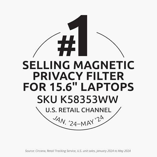 Kensington MagPro™ Magnetic Laptop Privacy Screen 15.6 inch, Removable 16:9 Laptop Privacy Filter Shield, Anti-Glare, Blue Ray Reduction, Compatible with HP/Dell/Acer/Asus/Lenovo (K58353WW) - size: 15.6" 16:9