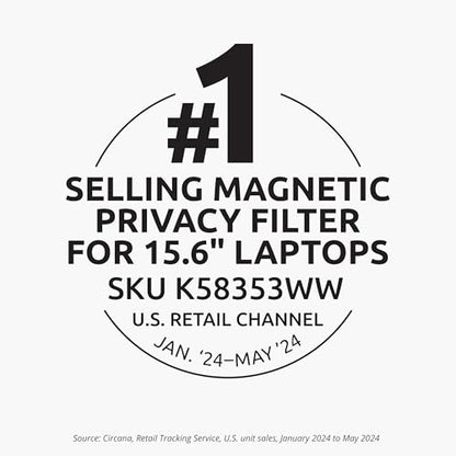 Kensington MagPro™ Magnetic Laptop Privacy Screen 15.6 inch, Removable 16:9 Laptop Privacy Filter Shield, Anti-Glare, Blue Ray Reduction, Compatible with HP/Dell/Acer/Asus/Lenovo (K58353WW) - size: 15.6" 16:9