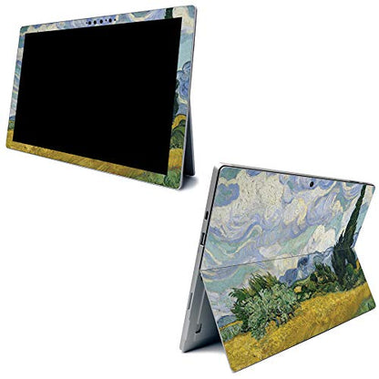 MightySkins Skin for Microsoft Surface Pro 7 - Wheatfield with Cypresses | Protective, Durable, and Unique Vinyl Decal Wrap Cover | Easy to Apply, Remove, and Change Styles | Made in The USA - color: Wheatfield With Cypresses