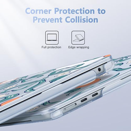May Chen for MacBook Air 15 inch Case M5 M4 M3 M2 2026 2024-2023, Model A3448 A3241 A3114 A2941, Closes Seamlessly Hard Shell Laptop Cover with Keyboard Cover, Flower & Bows - color: Flower & Bows