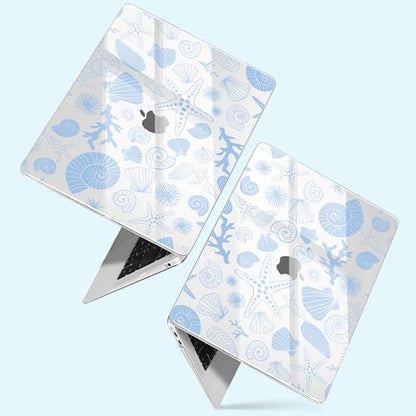 for MacBook Pro 13 inch Case 2022 M2 A2338 2020 Release– Fashionable Lightweight Floral Design Transparent HD Clear Laptop Shell, with TPU Keyboard Cover & OTG Adapters, Shell - color: Shells and Conches