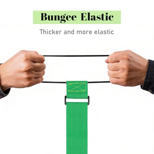 Multi Use Strong Adjustable Luggage Connector Straps for Suitcases,2 Pack Flexible Luggage Accessories Elastic Fastening Bag Strap (Green) - color: Green