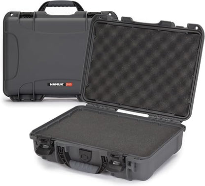 NANUK 910 Hard Case with Customizable Cubed Foam, IP67 Waterproof, Dustproof and Impact Resistant, 14.3” x 11.1” x 4.7”, Rugged Construction for Ultimate Protection, Made in Canada – Graphite - color: Graphite, style: Cubed Foam