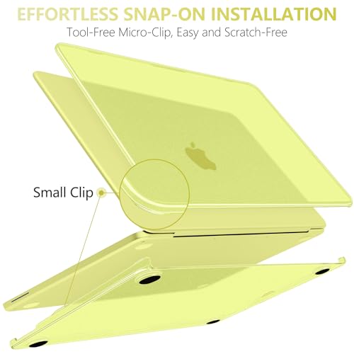 Batianda CrystalMist Case for MacBook Neo 13 Inch 2026, Frosted Citrus | 4-in-1 Bundle Official Color Matched, Frosted Translucent Shell, Anti-Fingerprint Matte Finish, Slim Lightweight Protection - color: Matte Citrus