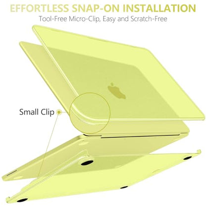 Batianda CrystalMist Case for MacBook Neo 13 Inch 2026, Frosted Citrus | 4-in-1 Bundle Official Color Matched, Frosted Translucent Shell, Anti-Fingerprint Matte Finish, Slim Lightweight Protection - color: Matte Citrus