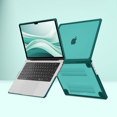 MOSISO Compatible with MacBook Pro 14 inch Case M5 M4 M3 M2 M1 2026-2021 | 3 in 1 Kit Anti-Crack Hard Shell with TPU Bumper, A3427 A3426 A3434 A3112 A3185 A3401 A2918 A2992 A2779 A2442, Teal Green - color: Teal Green