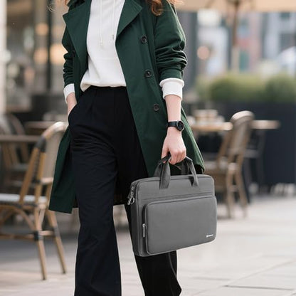 NIDOO 13 Inch Laptop Briefcase Shoulder Bag Sleeve for 14" MacBook Pro M4 M3 / 13.6" Macbook Air / 13.5" Surface Laptop 6 7/14" IdeaPad Flex 5 / ThinkPad E14 T14 / HP Pavilion x360 / Latitude 7440 - color: Dark Grey, size: 13 - 14 inch
