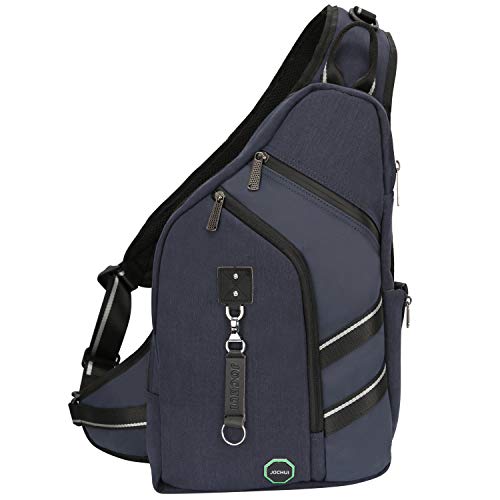 Large Sling Bag Laptop Backpack Cross Body Messenger Bag Shoulder Travel Rucksack (B-Navy) - color: B-navy