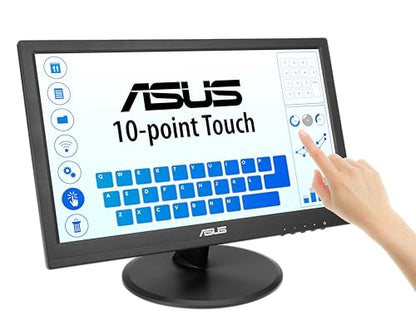 ASUS 15.6” 1080P Touch Monitor (VT169HE) - Full HD, 10-Point Touchscreen, IPS, Wide Viewing Angle, Frameless, Eye Care, Flicker Free, Low Blue Light, HDMI, Windows 11 Compliance, VESA Mountable - style: 16" IPS Touch