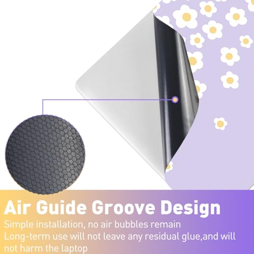12.1 13 13.3 14 15.4 15.6 Inch Laptop Skin Decal, Laptop Skins Stickers Decals for Notebook PC, Universal Reusable Vinyl Laptop Cover Sticker, Waterproof Art Protector I Lavender Happy Flower - color: Lavender Happy Flower