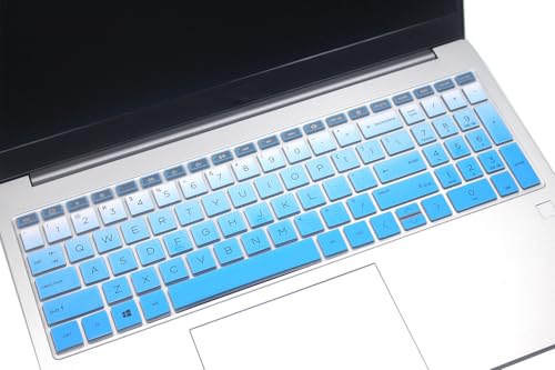 Keyboard Skin Cover Compatible for 2024 2023 2022 HP 15.6" Laptop 15t 15z 15-fc 15-fd Series 15z-fc000 15t-fd000, HP Pavilion 15 15-eg/eh/er 15t-eg200/eg300 15z-eh300 Series 15-fc0093dx (Ombre Blue) - color: Ombre Blue