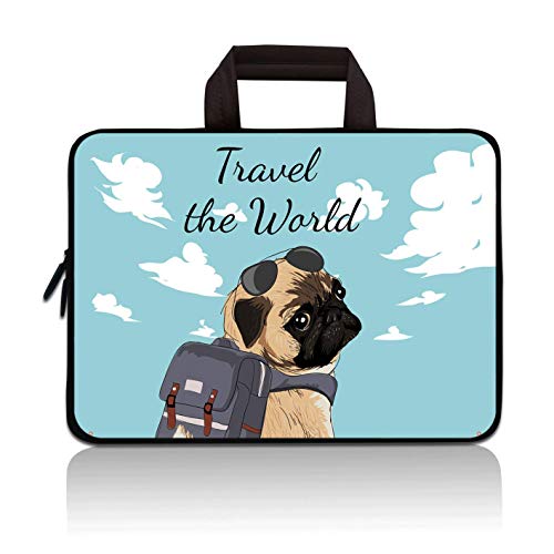 14 15 15.4 15.6 inch Laptop Handle Bag Computer Protect Case Pouch Holder Notebook Sleeve Neoprene Cover Soft Carrying Travel Case for Dell Lenovo Toshiba HP Chromebook ASUS Acer(Cute Dog) - color: Cute Dog