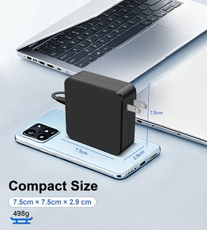 65W USB C Charger Compatible with Lenovo ASUS Laptop Computer Charger | Compatible with Asus ZenBook/Chromebook, HP Spectre, Lenovo Thinkpad/Yoga, Acer Chromebook, Huawei Matebook Universal Charger