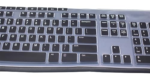 Ultra Thin Desktop PC Silicone Keyboard Cover Skin Protector Compatible for Logitech MK295 MK275 MK270 Wireless Keyboard, Logitech K200 K260 K270 MK200 MK260 Keyboard - Black - color: Black