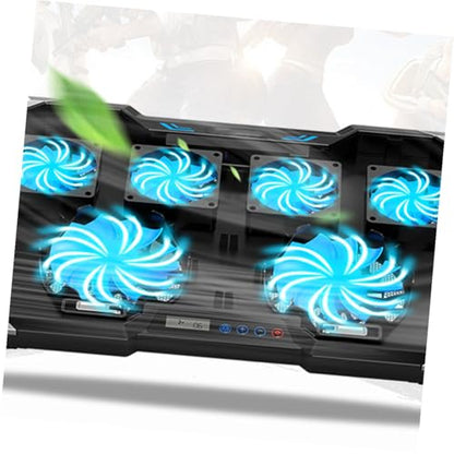 Angoily RGB Laptop Cooling Pad Adjustable Height Quiet Fan for Gaming Laptops Design for Air Cooling and Enhanced Gaming