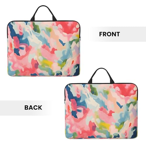 Pink and Black Paint Graffiti 14 Inch Laptop Sleeve Case，Handheld Waterproof/Shockproof Computer Carrying Bag Suitable for Daily Travel/Tourism/Business Trips, etc - color: Pink And Black Paint Graffiti