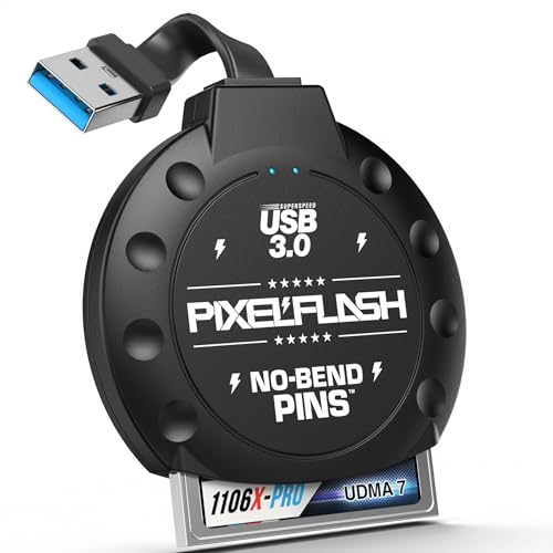 CF Card Reader (Black) - Compact Flash Memory Card Adapter with Cabled USB 3.0, 5GB/s File Transfer, No-Bend Pins, Supports UDMA-7, Anti-Slip & Anti-Scratch, Compatible to Most Brands & OS - color: Black, style: CF Cabled (USB)