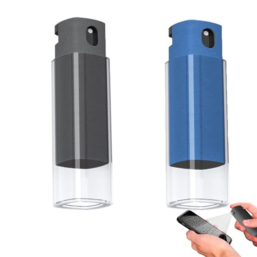 2 Pcs Screen Cleaner Spray Bottles,Portable Refillable Empty Spray Bottle,Spray Bottles with Microfiber Cloth and Protective Cover,Mist Tool for All Phones and Laptop Screens