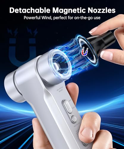 Compressed Air Duster-150000RPM Metal Electric Air Blower with LED Light and Stepless Speed Regulation, USB Rechargeable Mini Portable Cordless Motor Air Blower for Computer,Keyboard, House and Car
