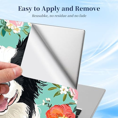 Universal Laptop Protective Skin,Trim-to-Fit Vinyl Sticker for 13–16 Inch Laptop,MacBook,Tablet & Notebook,Scratch-Proof Waterproof Cover,Flower Dog - color: Flower Dog