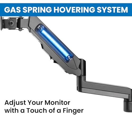 Mount-It Monitor Wall Mount, Gas Spring Arm, Full Motion, 17-32 Inch | Computer Monitor Arm with Cable Management, 11 in Height Range, Tilt Swivel, VESA 75x75 100x100, 17.6 Lbs, Alloy Steel, Black