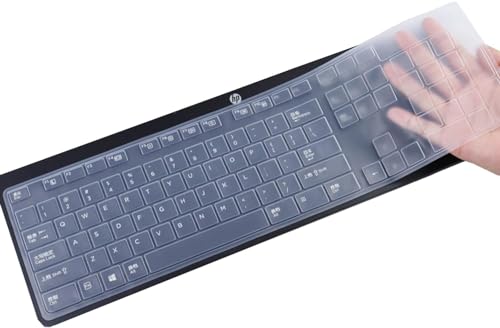 MUBUY-GOL Keyboard Cover For HP USB Slim Business Keyboard KU-1469 SK-2120 KB-1469 803181 & HP EliteOne 800 G4 All-In-One PC, Clear Silicone Skin