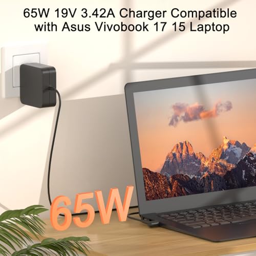65W Vivobook Charger Compatible with Asus Vivobook 14 15 17 X512 X540 F512 | X512D X512DA X515 X515J X515MA F512FA F512DA F512D X540S X540L ZenBook UX303 UX305 UX330 Laptop Power Cord