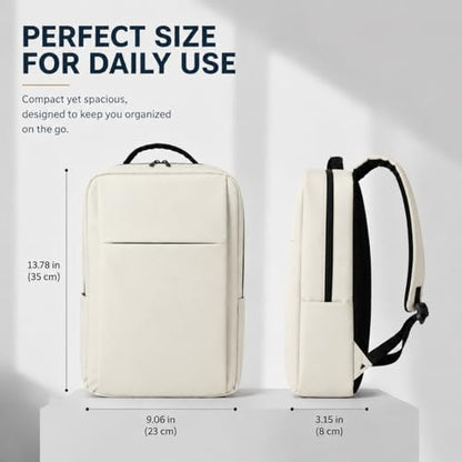 Laptop Backpack for Women & Men, 15.6" Laptop and Tablet Bag with Computer Compartment – Lightweight, Durable Travel & Work Backpacks, Beige - color: Backpack 01 Beige