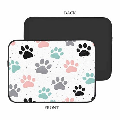 Laptop Sleeve Bag 15.4 15.6 Inch,Dog Paw Prints Colorful Dog Footprint Protective Polyester Computer Cases Laptop Cover Briefcase Bag Tablet Travel Cover - color: LPS-028