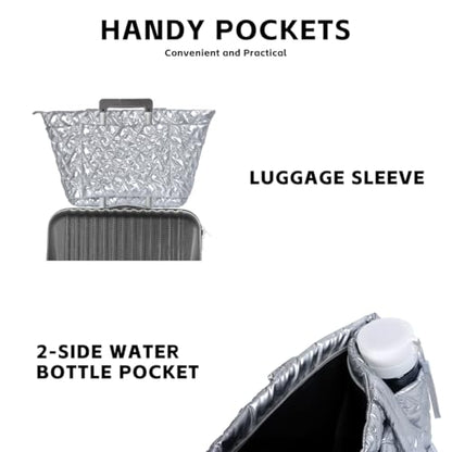 BUG Lightweight Women Laptop Tote Bag for Work, Casual Handbag for Travel Beach College Teacher - color: Sliver