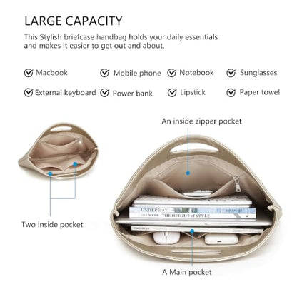 Official Document Computer Bag Stylishly Sleek with Multiple Compartments and Easy to Carry Design - color: Pearl White Tea/Pu