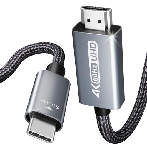 BENFEI USB C to HDMI 3 Feet Cable [4K@60Hz, Aluminum Shell, Nylon Braided], Thunderbolt 3/4/5 Compatible with iPhone 15 Pro/Max, MacBook Pro/Air 2023, iPad Pro, Surface Book 2, Galaxy S23 and More - size: 3 Feet, style: 4K@60Hz