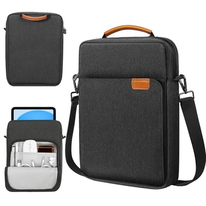TiMOVO 9-11" Tablet Sleeve Bag Carrying Case with Strap, Black & Grey | Fits iPad A16 11", Pad Air 11/5th & 4th 10.9", 10th Gen/10.2", Galaxy Tab A11 Plus, Multi-Pocket, Handle, Padded Protection - color: Ab-Black & Grey, size: 9-11