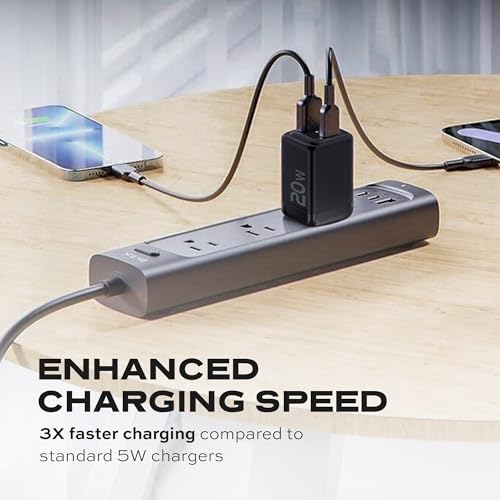 STATIK Fast-Charging GaN Power Adapter - 20W Dual USB C & USB - Foldable Compact Charger for iPhone, iPad, Samsung, Pixel - Smart Overheat Protection - Cable Not Included - size: 20W