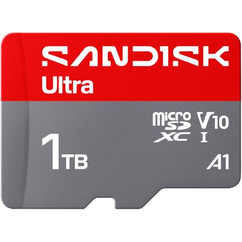 SANDISK 1TB Ultra microSD UHS-I Card - Up to 195MB/s Read Speed, Full HD Video, V10, U1, C10, A2 - SDSQUJQ-1T00-GZ6MA - size: 1TB, style: New Version