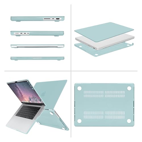 MOSISO Compatible with MacBook Pro 16 inch Case M5 M4 M3 M2 M1 2026-2021 | A3429 A3428 A3403 A3186 A2991 A2780 A2485, Protective Hard Shell Case&Keyboard Cover&Screen Film&Pouch, Aquamarine - color: Aquamarine