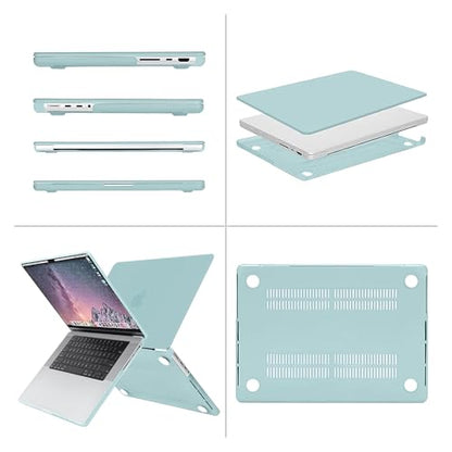 MOSISO Compatible with MacBook Pro 16 inch Case M5 M4 M3 M2 M1 2026-2021 | A3429 A3428 A3403 A3186 A2991 A2780 A2485, Protective Hard Shell Case&Keyboard Cover&Screen Film&Pouch, Aquamarine - color: Aquamarine