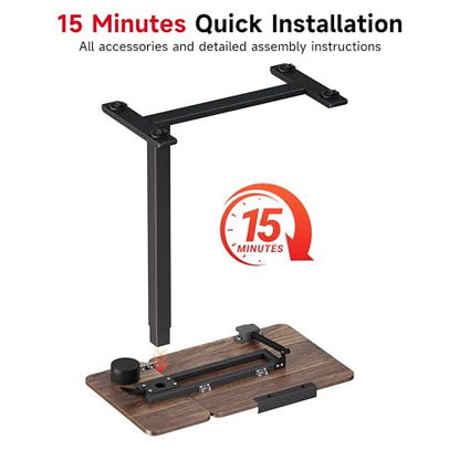 Okin Overbed Bedside Table with Wheels, Adjustable Medical Tilt Top Hospital Bed Table Over The Bed, Rolling Desk Mobile Standing Desk for Hospital Home Use (Walnut) - color: Walnut