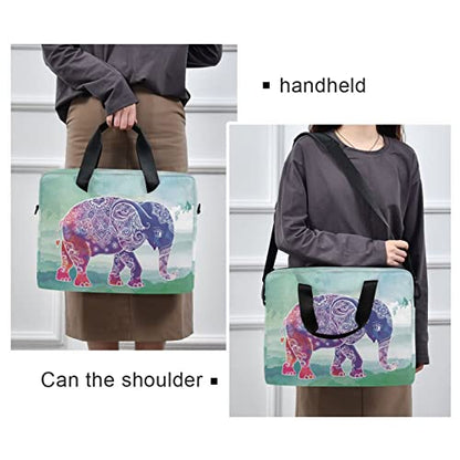 Elephant Art Watercolor Painting Laptop Case, 15.6 inch | Laptop Bag, Waterproof Laptop Sleeve, Protective Briefcase, For Women Men - color: Elephant Art Watercolor Painting