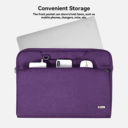 Voova 17 17.3 Inch Laptop Sleeve Case, Slim Women Men Shoulder Hand Bag Compatible with Razer Blade Pro 17, Lenovo Dell Asus Acer HP Notebook Messenger Briefcase with Strap, Waterproof, Purple | Splash-proof 17.3-inch laptop sleeve with handle and removab