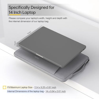 14 inch Laptop Case Sleeve for HP Omnibook 14/ Stream 14/ Chromebook/Elitebook, Lenovo Yoga/IdeaPad, Dell Inspiron Carrying Bag, Light Grey - color: Light Grey, size: 14 Inch