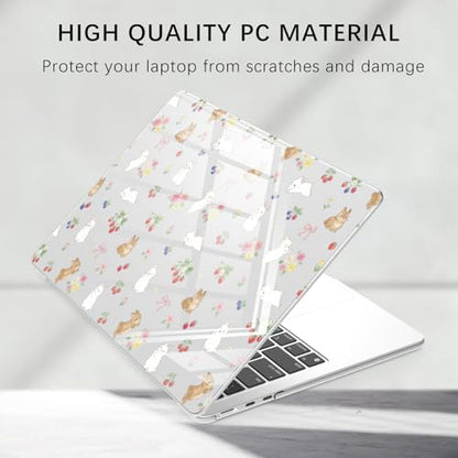 Compatible with MacBook Neo 13 inch Case 2026 Release Model A3404 with A18 Pro Chip, Cute Bunny Rabbit Protective Hard Shell Clear Cover for MacBook Neo 13'' - color: Bunny P, size: MacBook Neo 13 inch