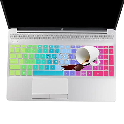 Keyboard Cover for 15.6 17.3 HP Laptop 15-dy 17-by/bs/ca 15-dy5058cl 15-dy5023st 15-dy2035tg 15-dy5023st 15-dy1036nr 17-by1022cl 17-by1053dx by1022cl by4061nr 17-by4623dx 17-ca0095nr 17-bs011dx - color: Rainbow