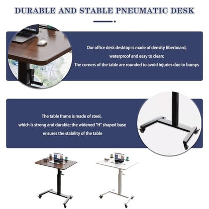 Height Adjustable Standing Desk, Laptop Table with Wheels Rocker, Portable Mobile Study Desk, Steel Frame Stable Side Table,Easy to Install(B) - color: B