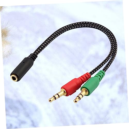 HOMSFOU 3pcs Female to Male Headset Splitter Cable Adapter for Audio Dual Ports for Headphones and Microphone Compatible Laptops and Mobile Devices Stereo Audio Cable